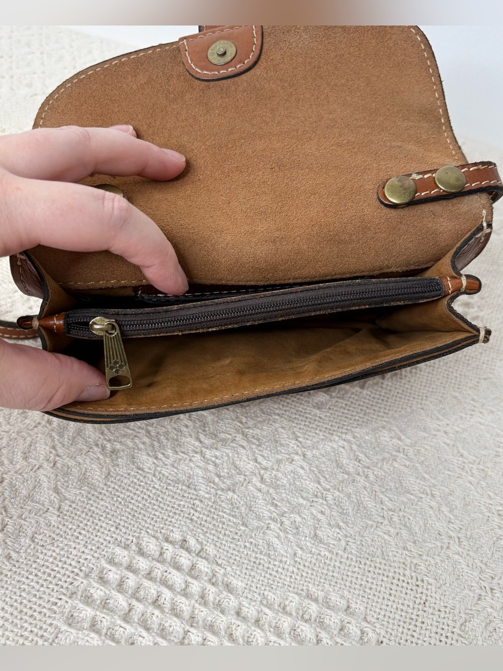 Patricia Nash Torri Crossbody Heritage Tan Leather Convertible Clutch Wallet - Picture 6 of 9